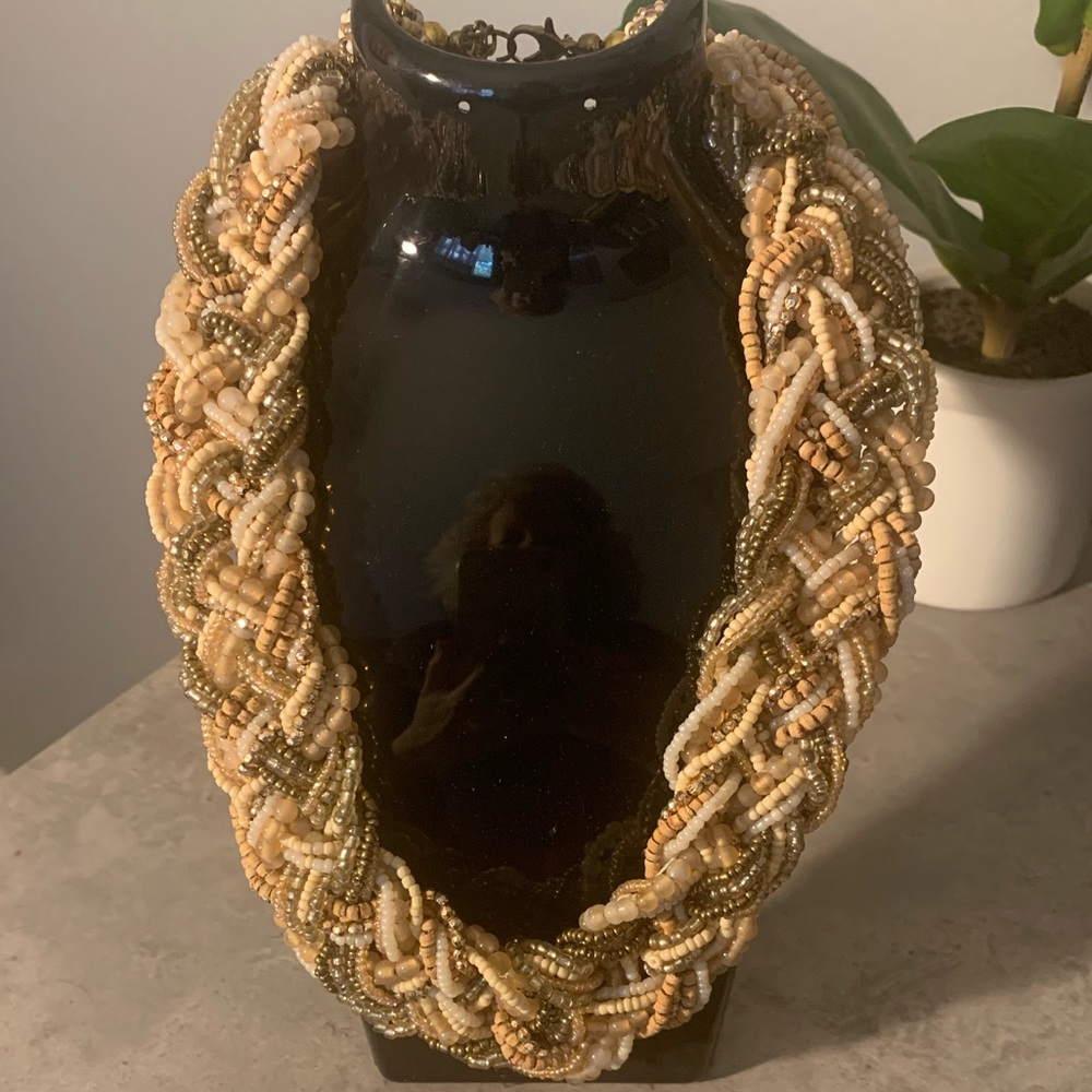 Necklace & Bracelet set. Gold, tans, creams. New, no tags.